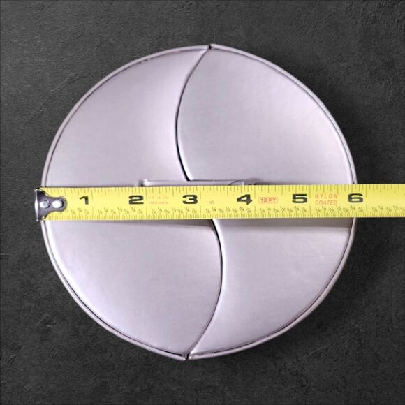 Wolf Designs Yin Yang Silver Round Jewelry Box Multi Compartment Travel Case - Picture 8 of 9